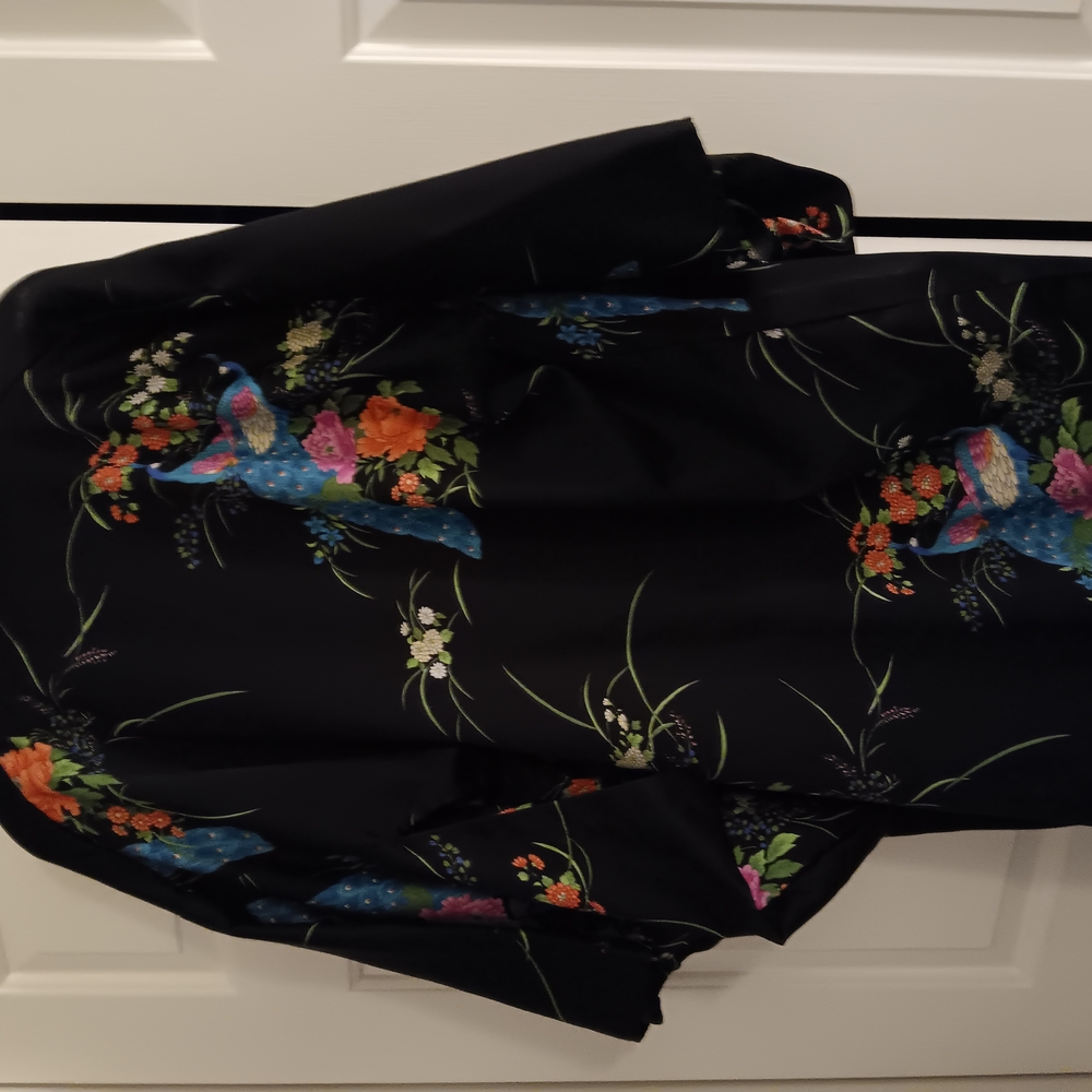 Floral Black Kimono